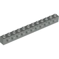 Lego kostka s otvory (kostička s dírami) 1x12, světle šedá (389502, 4195006)